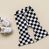 Checkered Flare Pants | Black